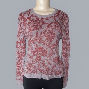 White House Black Market Floral Crew Neck Sweater